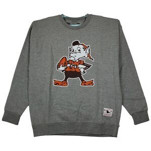 Cleveland Browns Mitchell & Ness NFL 2XL XXL Sweatshirt Retro Team Logo Gray NWT